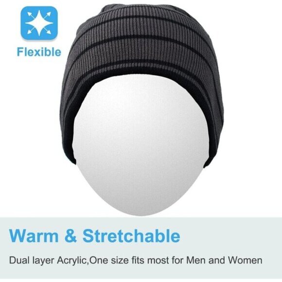 Rotibox Bluetooth Beanie Hat – Wireless Headphone Beanie for Winter & Sports